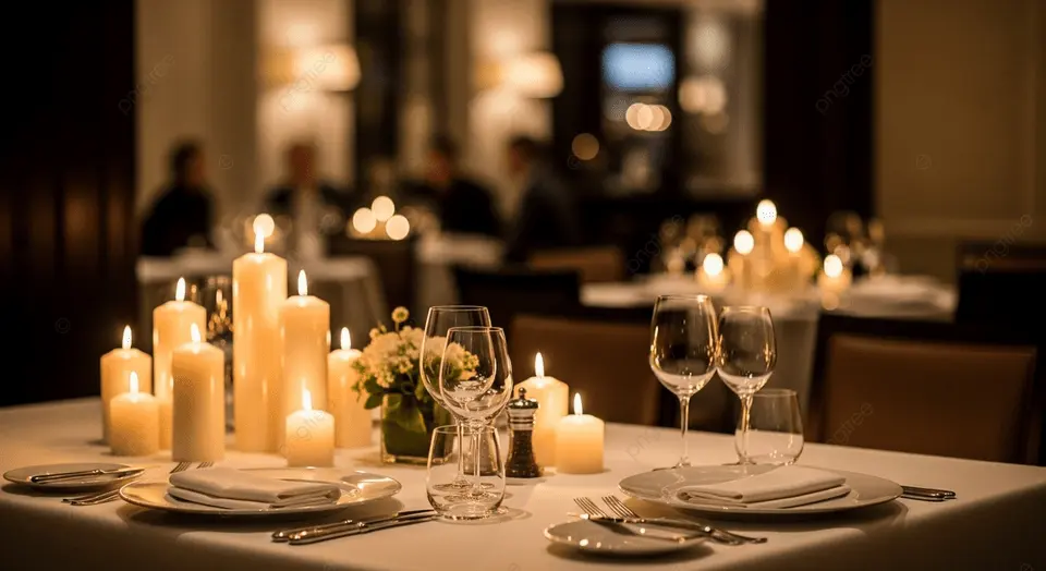 Tavola elegante a lume di candela